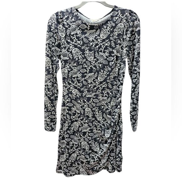 Boden Long Sleeve Floral Print Mini Dress With Slit Size 4R - Picture 1 of 6